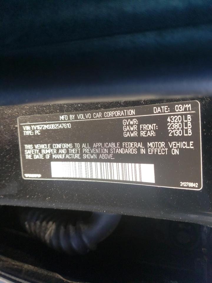 Photo 10 from auction – 2011 VOLVO S40 T5 with VIN YV1672MS0B2547610