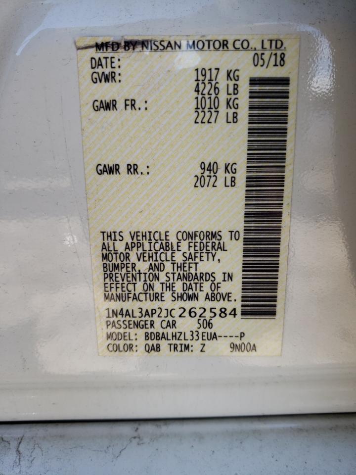Photo 10 from auction – 2018 NISSAN ALTIMA 2.5 with VIN 1N4AL3AP2JC262584