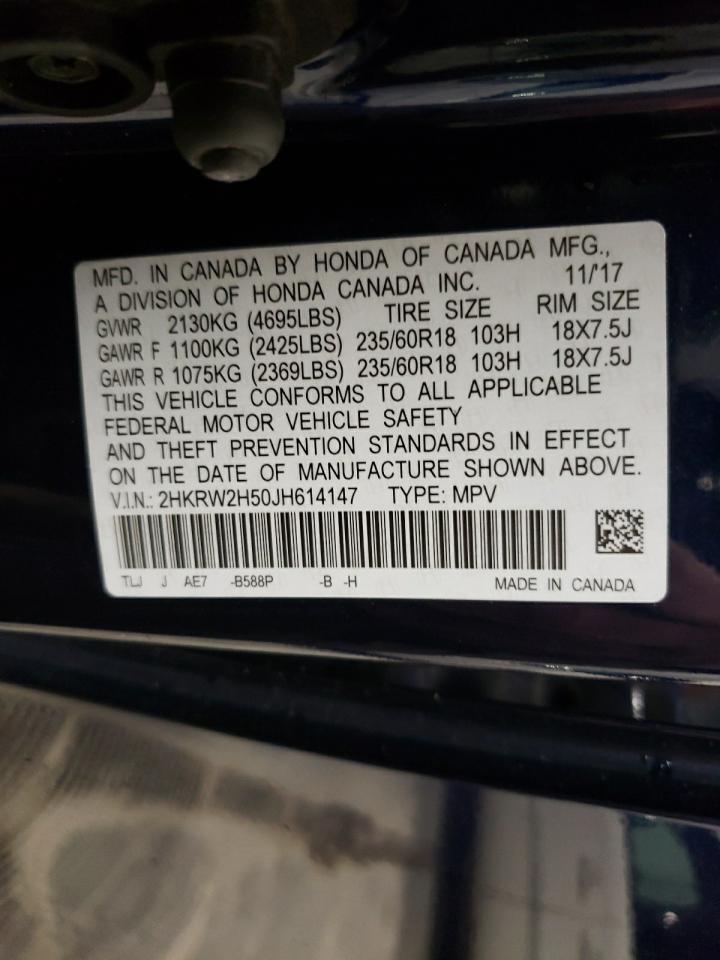 Photo 10 from auction – 2018 HONDA CR-V EX with VIN 2HKRW2H50JH614147