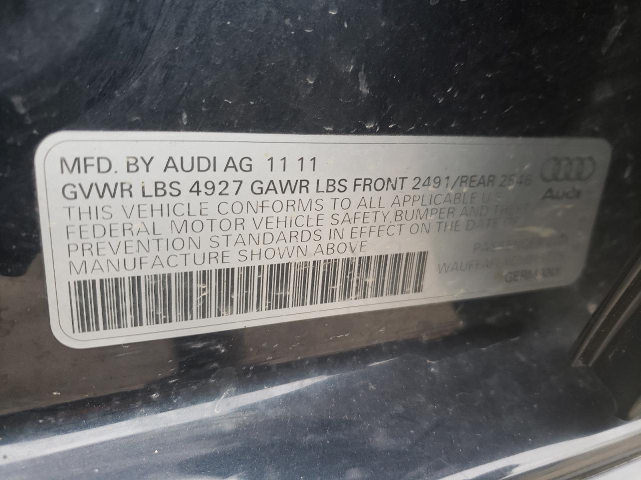 Photo 10 from auction – 2012 AUDI A4 with VIN WAUFFAFLXCN015125