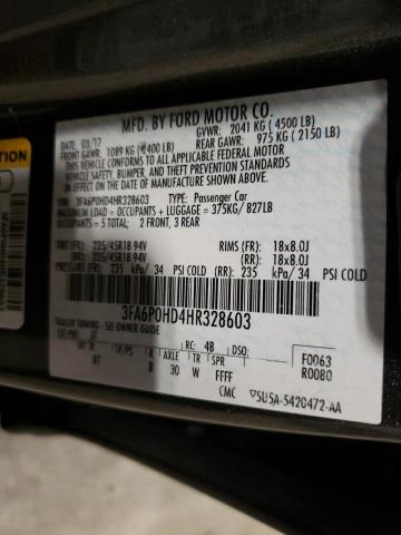 Photo 10 from auction – 2017 FORD FUSION SE with VIN 3FA6P0HD4HR328603