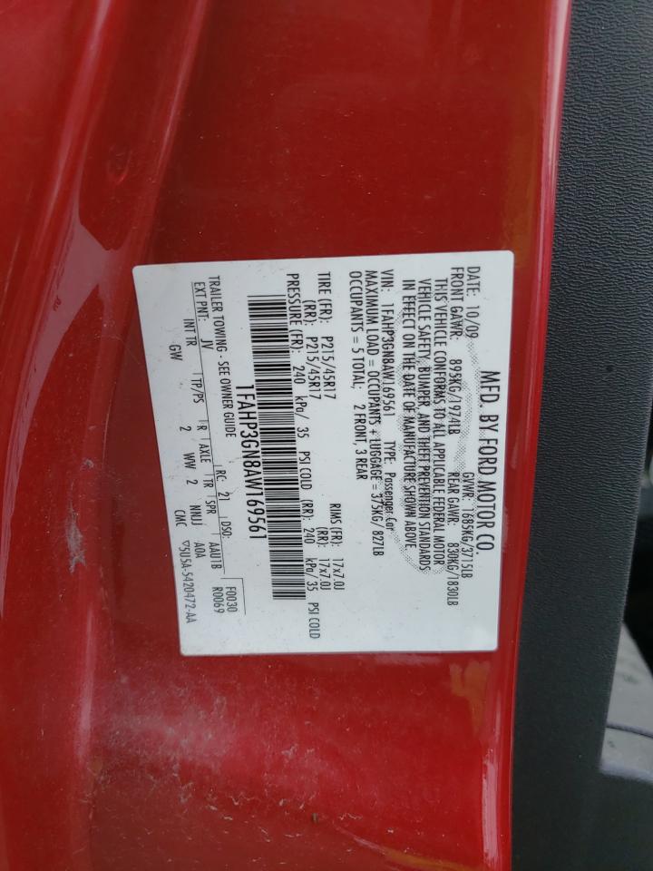 Photo 10 from auction – 2010 FORD FOCUS SES with VIN 1FAHP3GN8AW169561