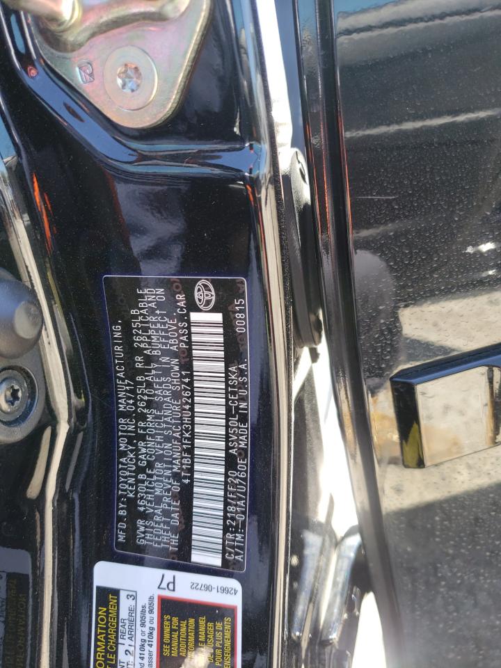 Photo 10 from auction – 2017 TOYOTA CAMRY LE with VIN 4T1BF1FK3HU426741