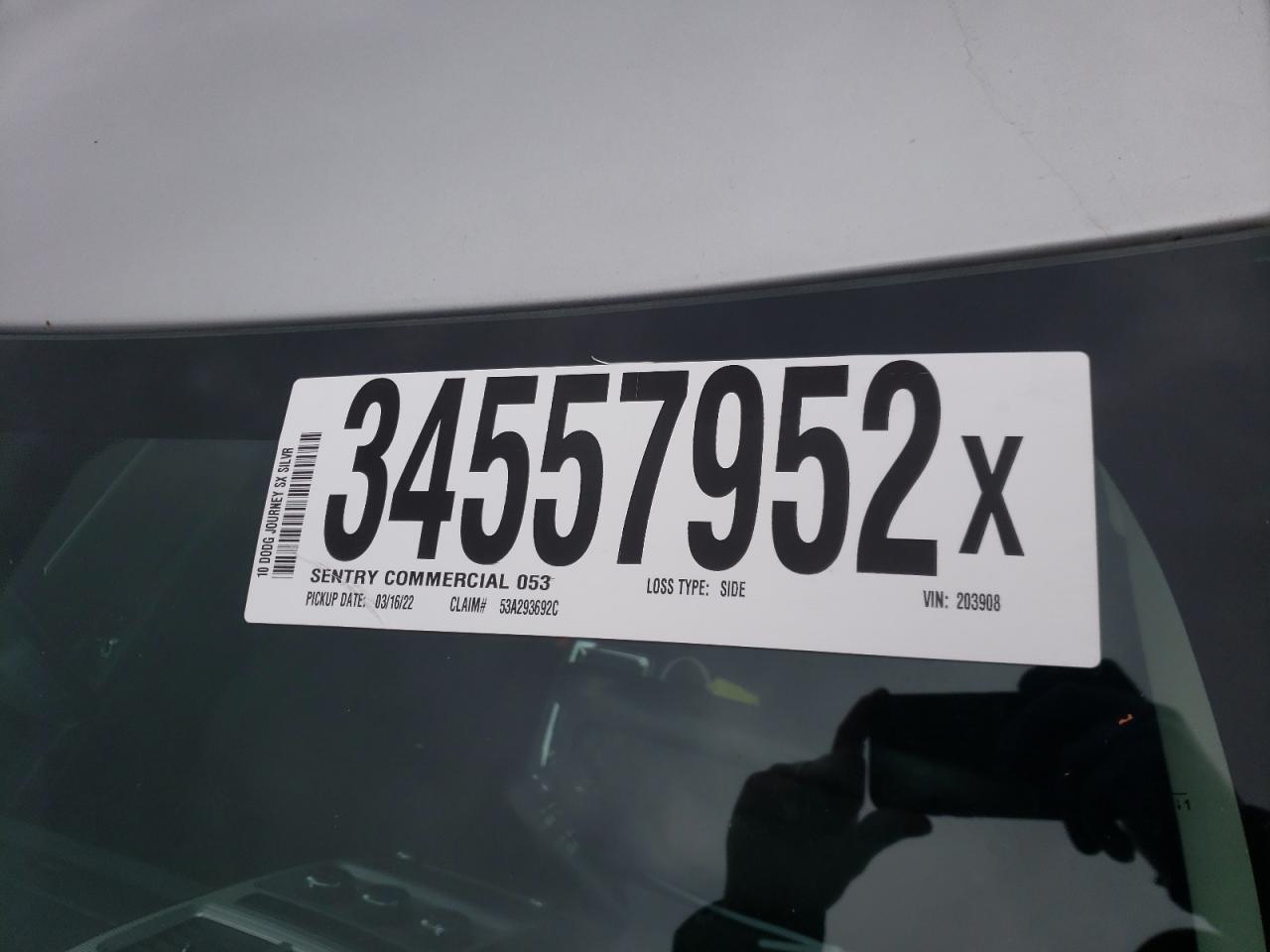 Photo 9 from auction – 2010 DODGE JOURNEY SX with VIN 3D4PG5FV0AT203908