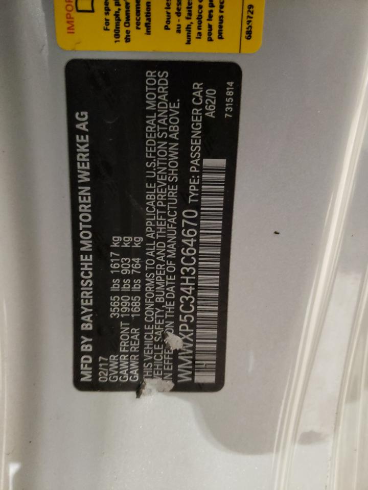 Photo 10 from auction – 2017 MINI COOPER with VIN WMWXP5C34H3C64670