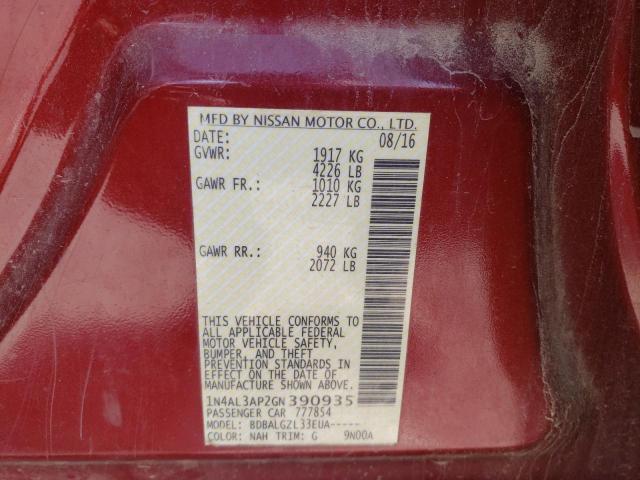 Photo 10 from auction – 2016 NISSAN ALTIMA 2.5 with VIN 1N4AL3AP2GN390935