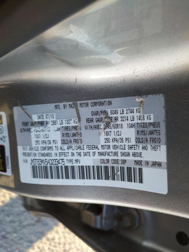 Photo 10 from auction – 2010 MAZDA CX-9 with VIN JM3TB3MV5A0233475