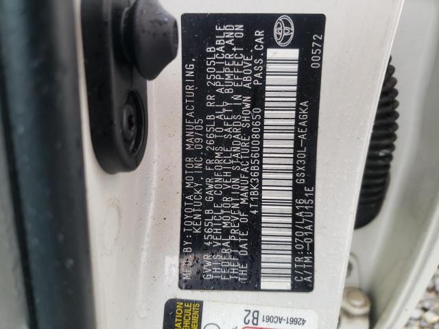Photo 10 from auction – 2006 TOYOTA AVALON XL with VIN 4T1BK36B56U080650