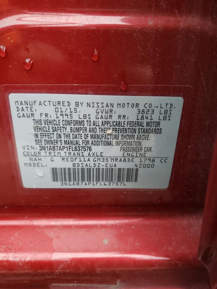 Photo 10 from auction – 2015 NISSAN SENTRA S with VIN 3N1AB7AP1FL637576