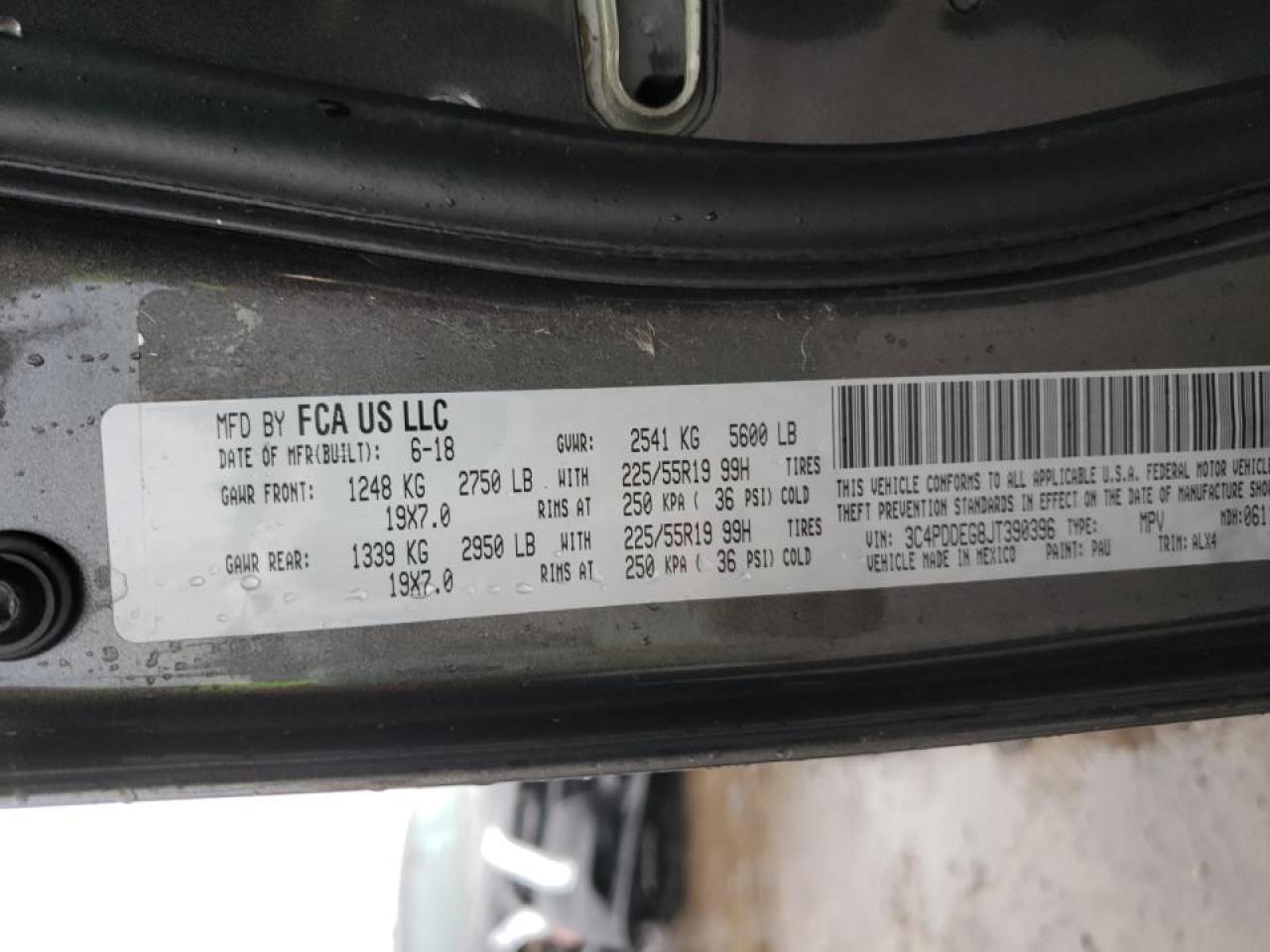Photo 10 from auction – 2018 DODGE JOURNEY GT with VIN 3C4PDDEG8JT390396