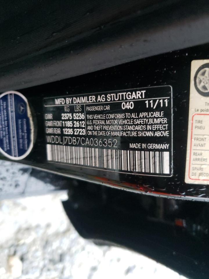 Photo 10 from auction – 2012 MERCEDES-BENZ CLS 550 with VIN WDDLJ7DB7CA036352