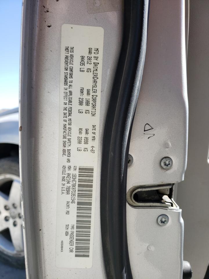 Photo 10 from auction – 2007 DODGE CALIBER R/ with VIN 1B3HE78K07D351546