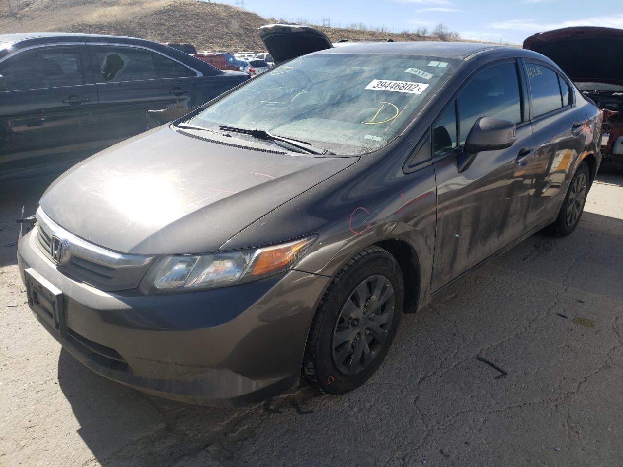 Photo 2 from auction – 2012 HONDA CIVIC LX with VIN 2HGFB2F56CH560075