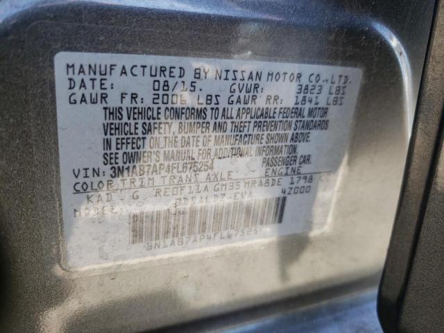 Photo 10 from auction – 2015 NISSAN SENTRA S with VIN 3N1AB7AP4FL675254