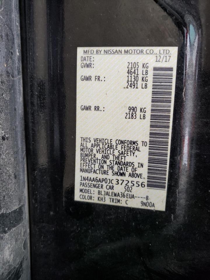 Photo 10 from auction – 2018 NISSAN MAXIMA 3.5 with VIN 1N4AA6AP0JC372556