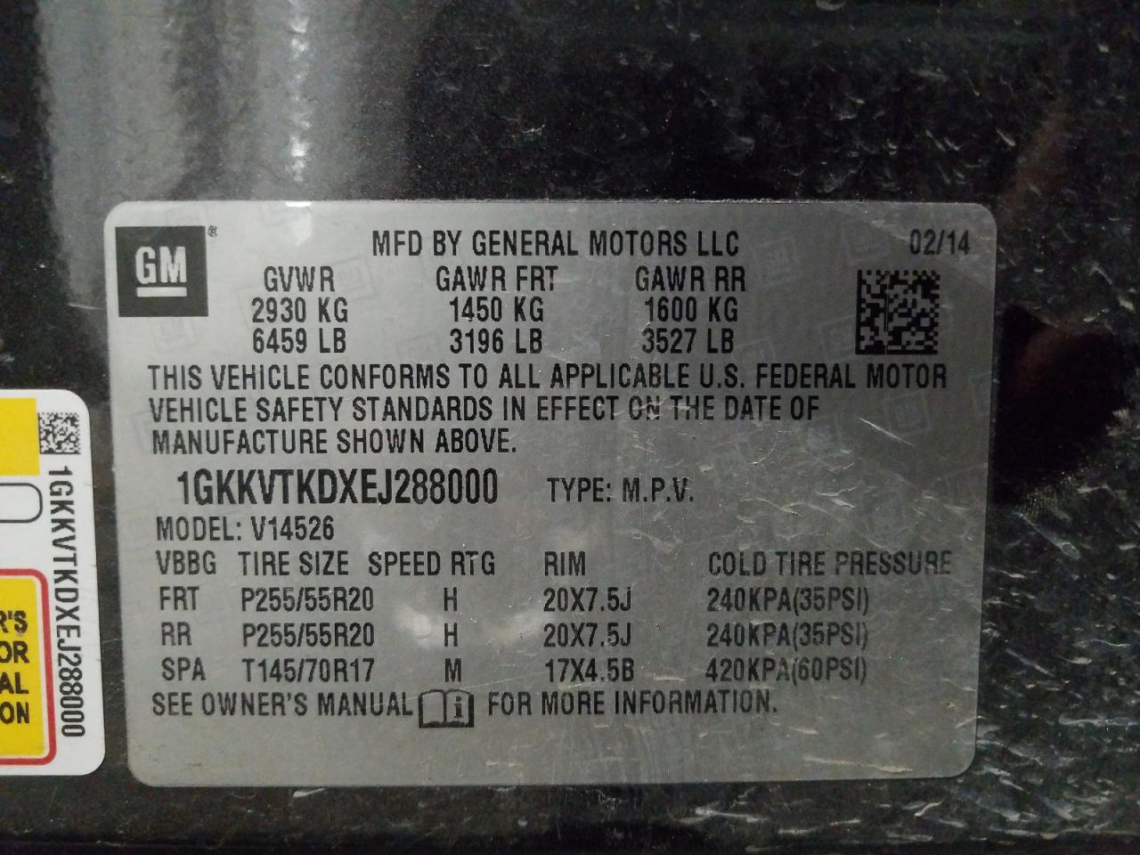 Photo 10 from auction – 2014 GMC ACADIA DEN with VIN 1GKKVTKDXEJ288000