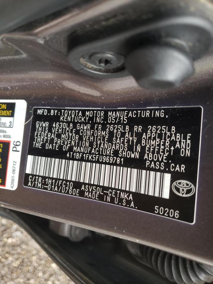 Photo 10 from auction – 2015 TOYOTA CAMRY LE with VIN 4T1BF1FK5FU969781