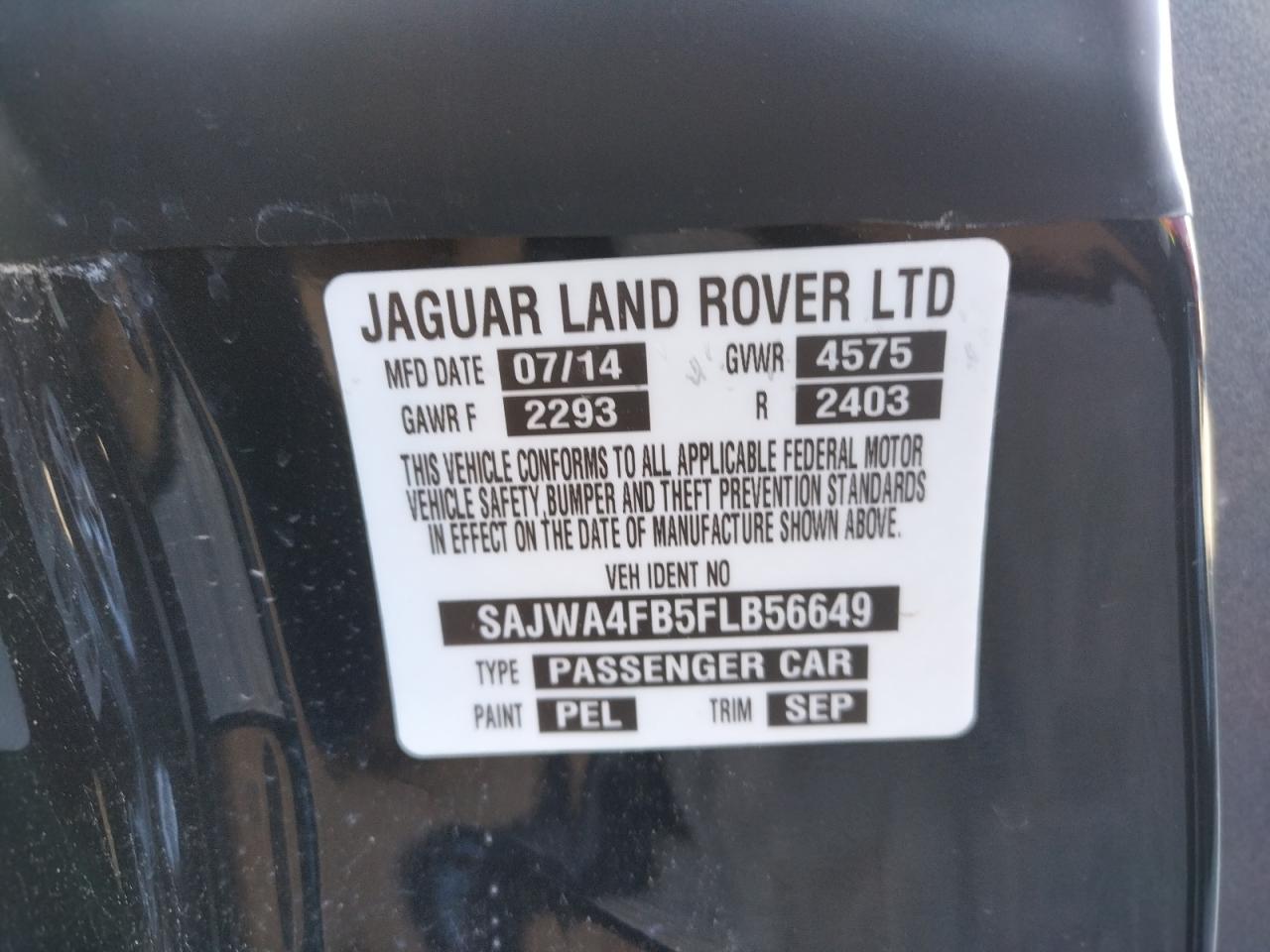 Photo 10 from auction – 2015 JAGUAR XK with VIN SAJWA4FB5FLB56649