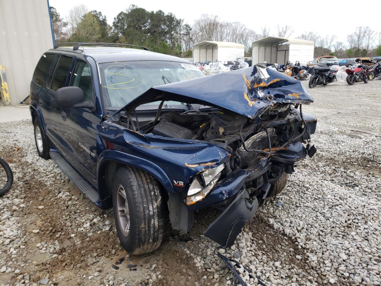 DODGE DURANGO 2000 with VIN 1B4HR28Y3YF187447 - Photo from auction