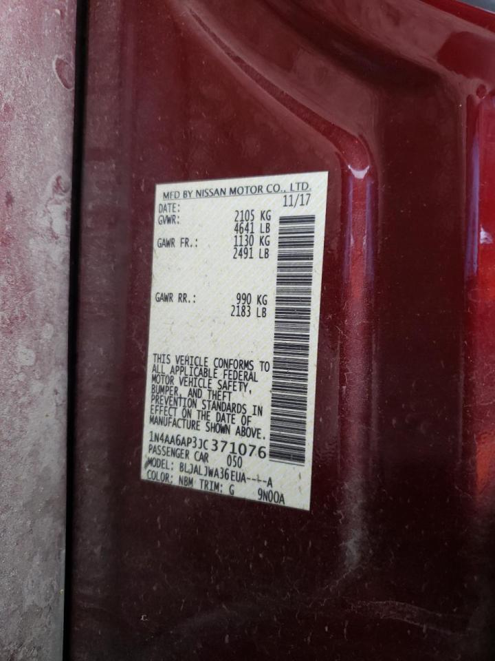 Photo 10 from auction – 2018 NISSAN MAXIMA 3.5 with VIN 1N4AA6AP3JC371076