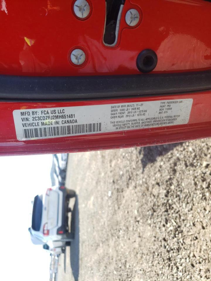 Photo 10 from auction – 2021 DODGE CHALLENGER with VIN 2C3CDZFJ2MH651481