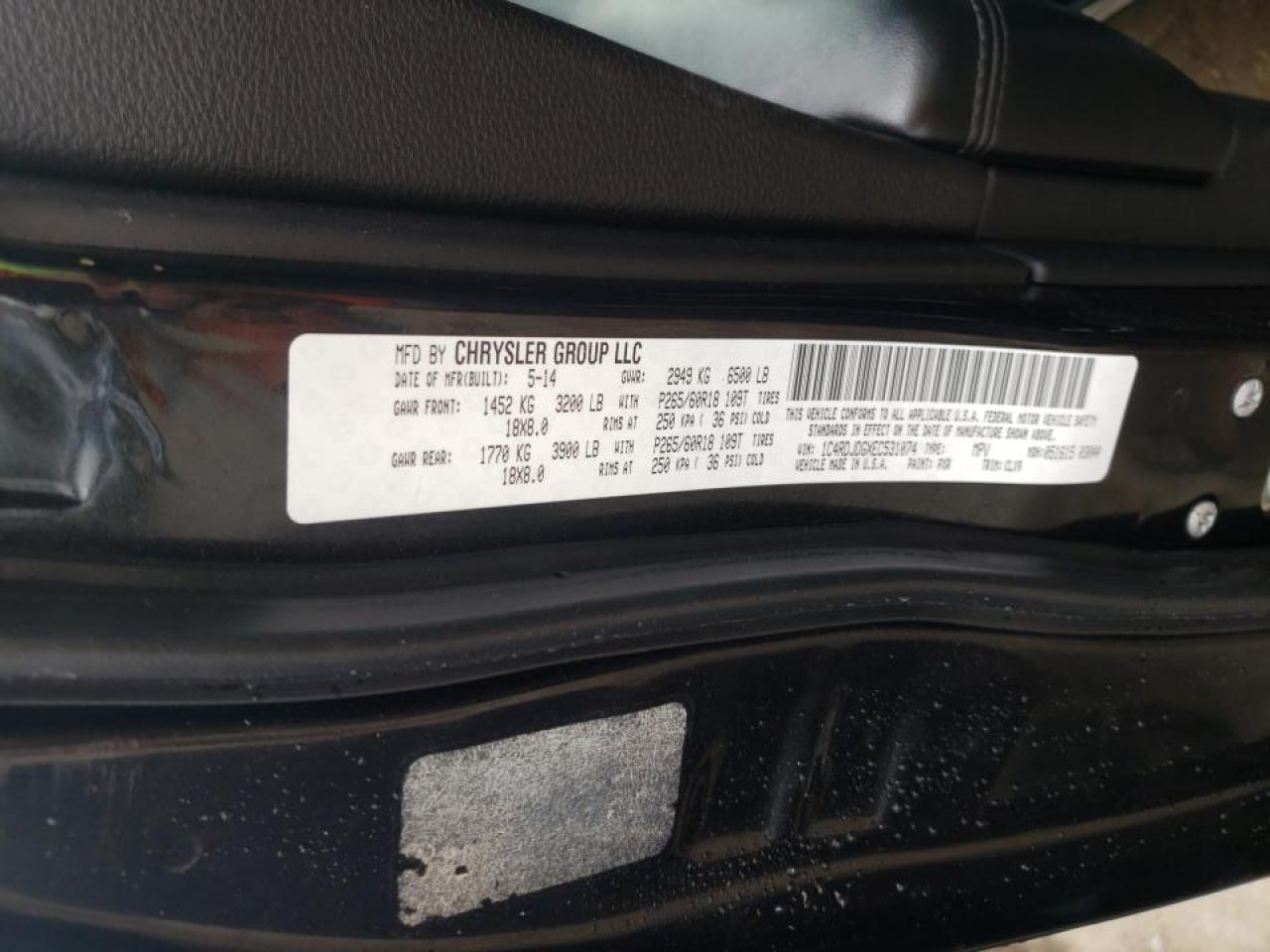 Photo 20 from auction – 2014 DODGE DURANGO LI with VIN 1C4RDJDGXEC531074