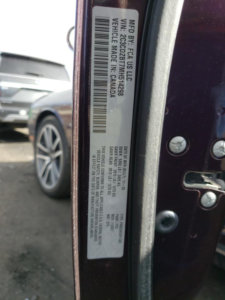 Photo 10 from auction – 2021 DODGE CHALLENGER with VIN 2C3CDZBT7MH514298