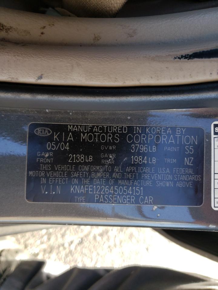 Photo 10 from auction – 2004 KIA SPECTRA LX with VIN KNAFE122645054151