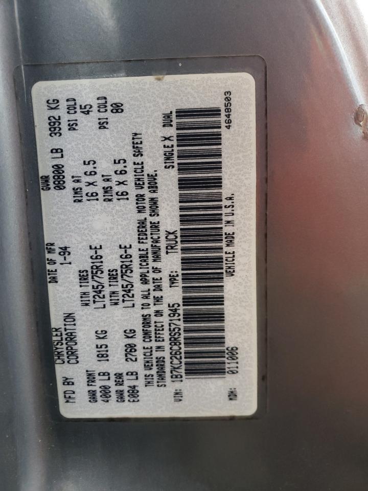 Photo 10 from auction – 1994 DODGE RAM 2500 with VIN 1B7KC26C8RS571945