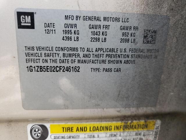 Photo 10 from auction – 2012 CHEVROLET MALIBU LS with VIN 1G1ZB5E02CF246162