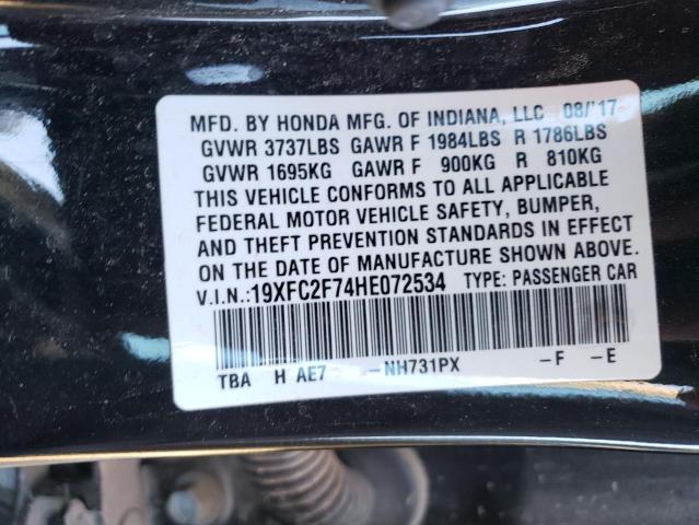 Photo 10 from auction – 2017 HONDA CIVIC EX with VIN 19XFC2F74HE072534