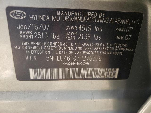 Photo 10 from auction – 2007 HYUNDAI SONATA SE with VIN 5NPEU46F07H276379