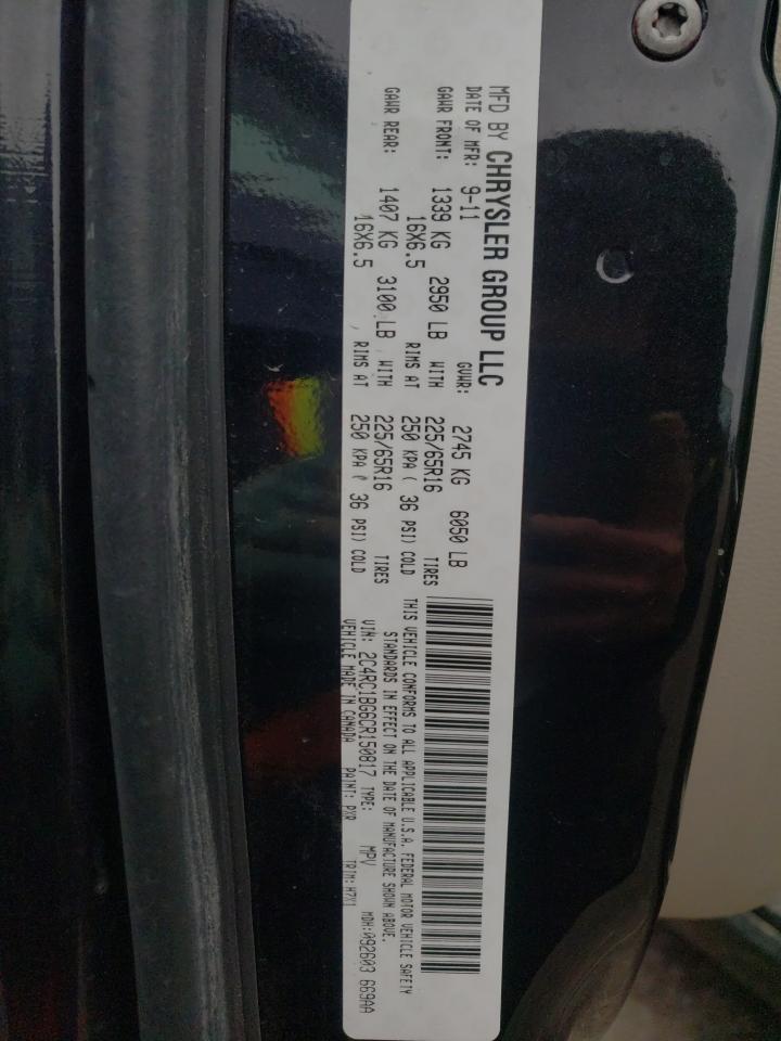 Photo 10 from auction – 2012 CHRYSLER TOWN & COU with VIN 2C4RC1BG6CR150817