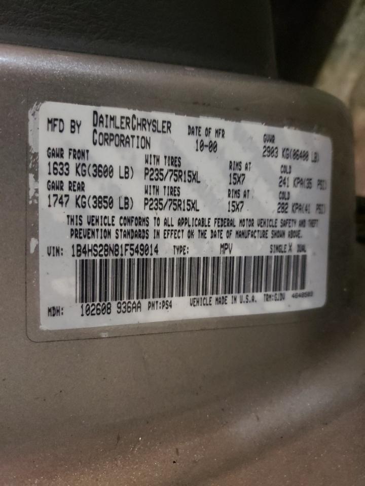 Photo 10 from auction – 2001 DODGE DURANGO with VIN 1B4HS28N81F549014