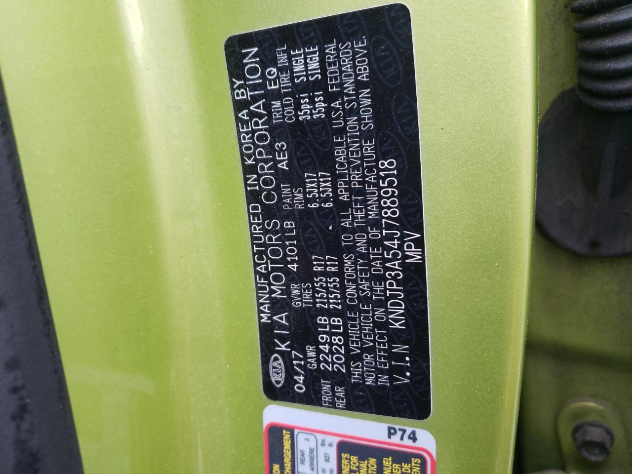 Photo 10 from auction – 2018 KIA SOUL + with VIN KNDJP3A54J7889518