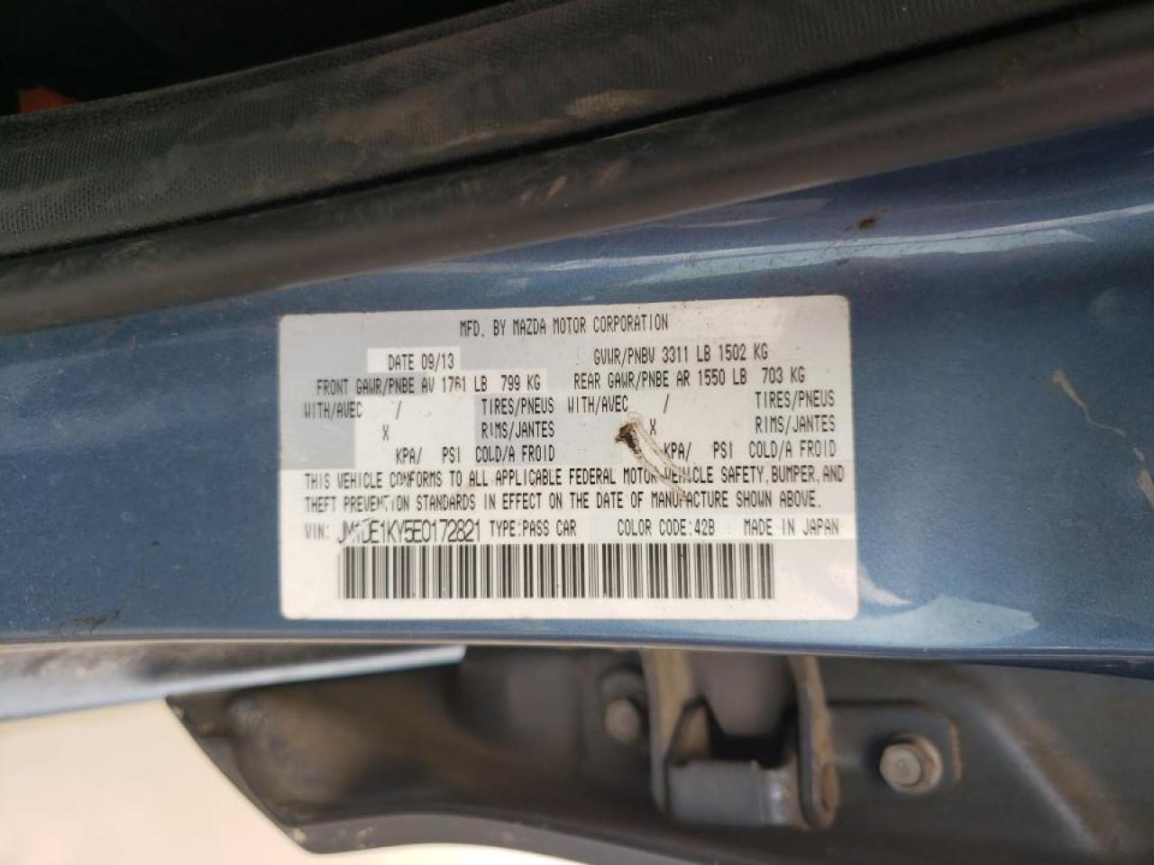 Photo 10 from auction – 2014 MAZDA MAZDA2 SPO with VIN JM1DE1KY5E0172821