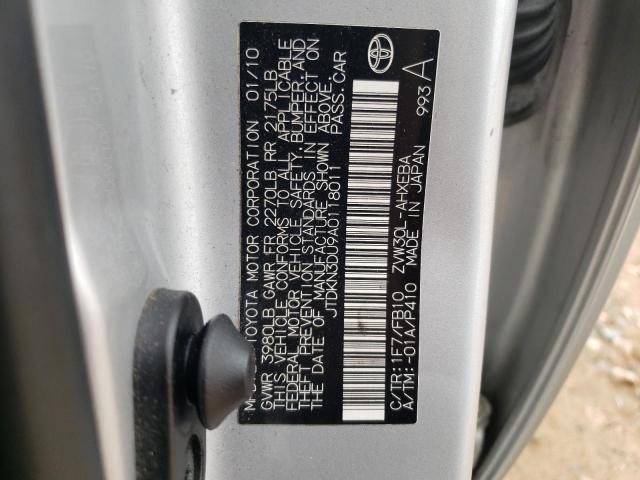Photo 10 from auction – 2010 TOYOTA PRIUS with VIN JTDKN3DU9A0118011