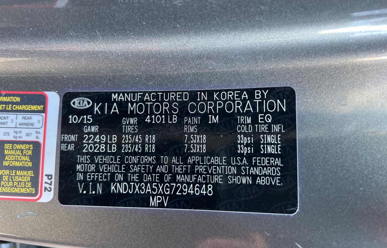 Photo 10 from auction – 2016 KIA SOUL ! with VIN KNDJX3A5XG7294648