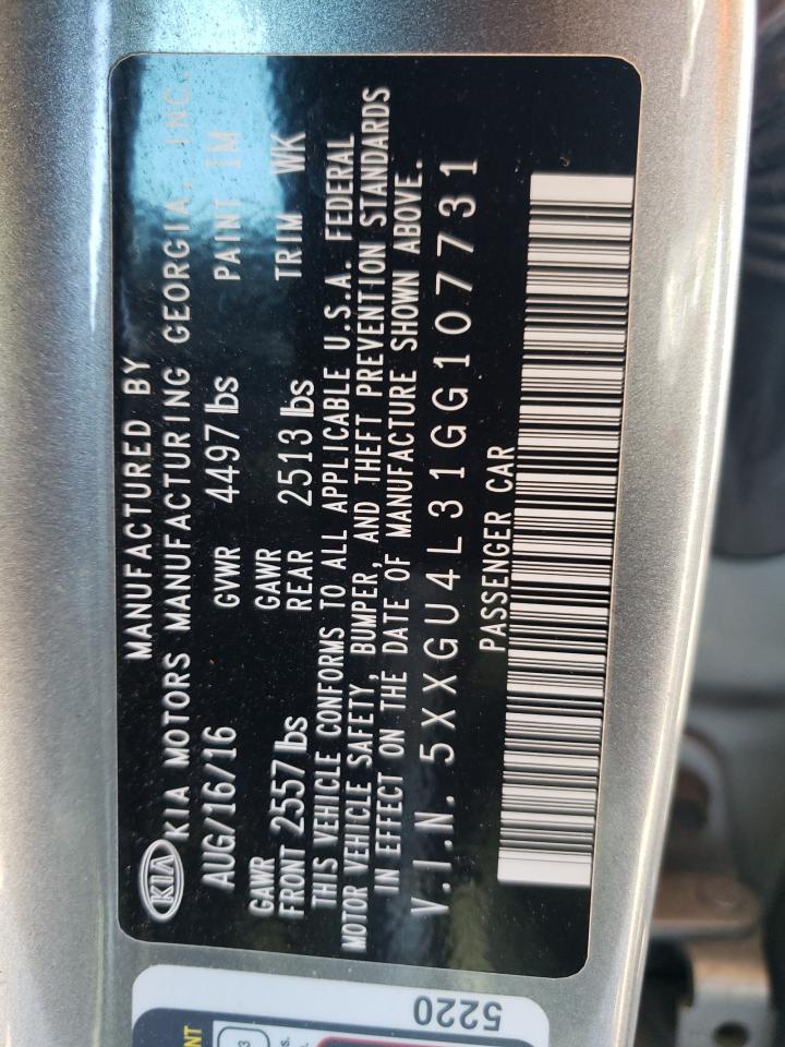 Photo 10 from auction – 2016 KIA OPTIMA EX with VIN 5XXGU4L31GG107731