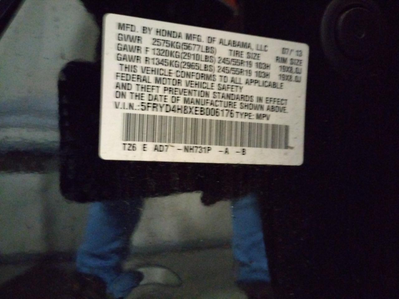 Photo 10 from auction – 2014 ACURA MDX with VIN 5FRYD4H8XEB006176