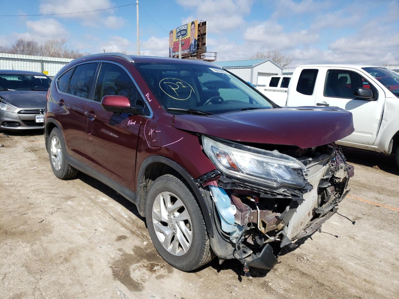 HONDA CR-V EXL 2016 with VIN 5J6RM4H71GL057783 - Photo from auction