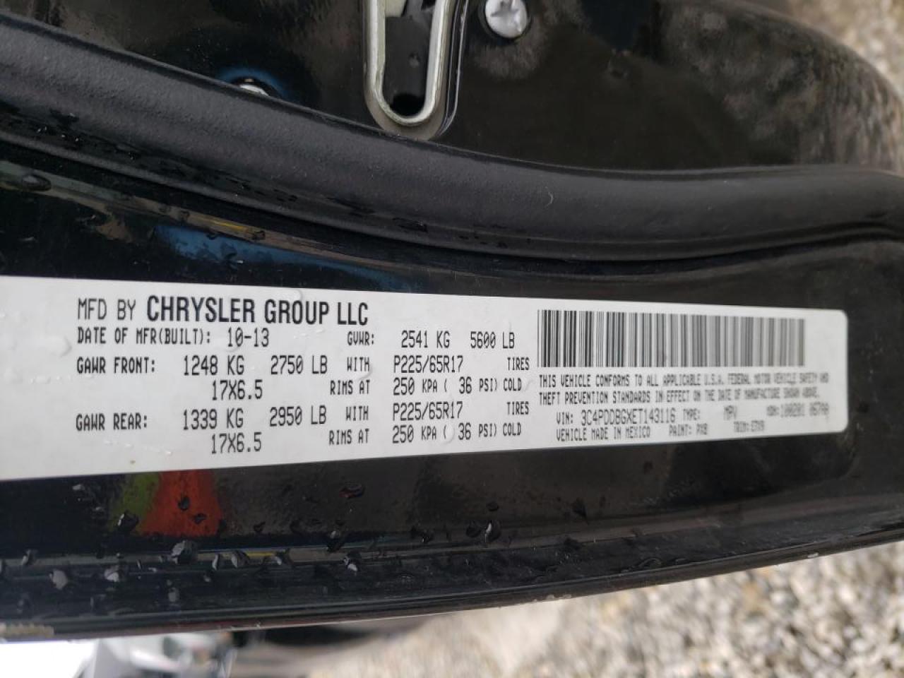 Photo 10 from auction – 2014 DODGE JOURNEY SX with VIN 3C4PDDBGXET143116
