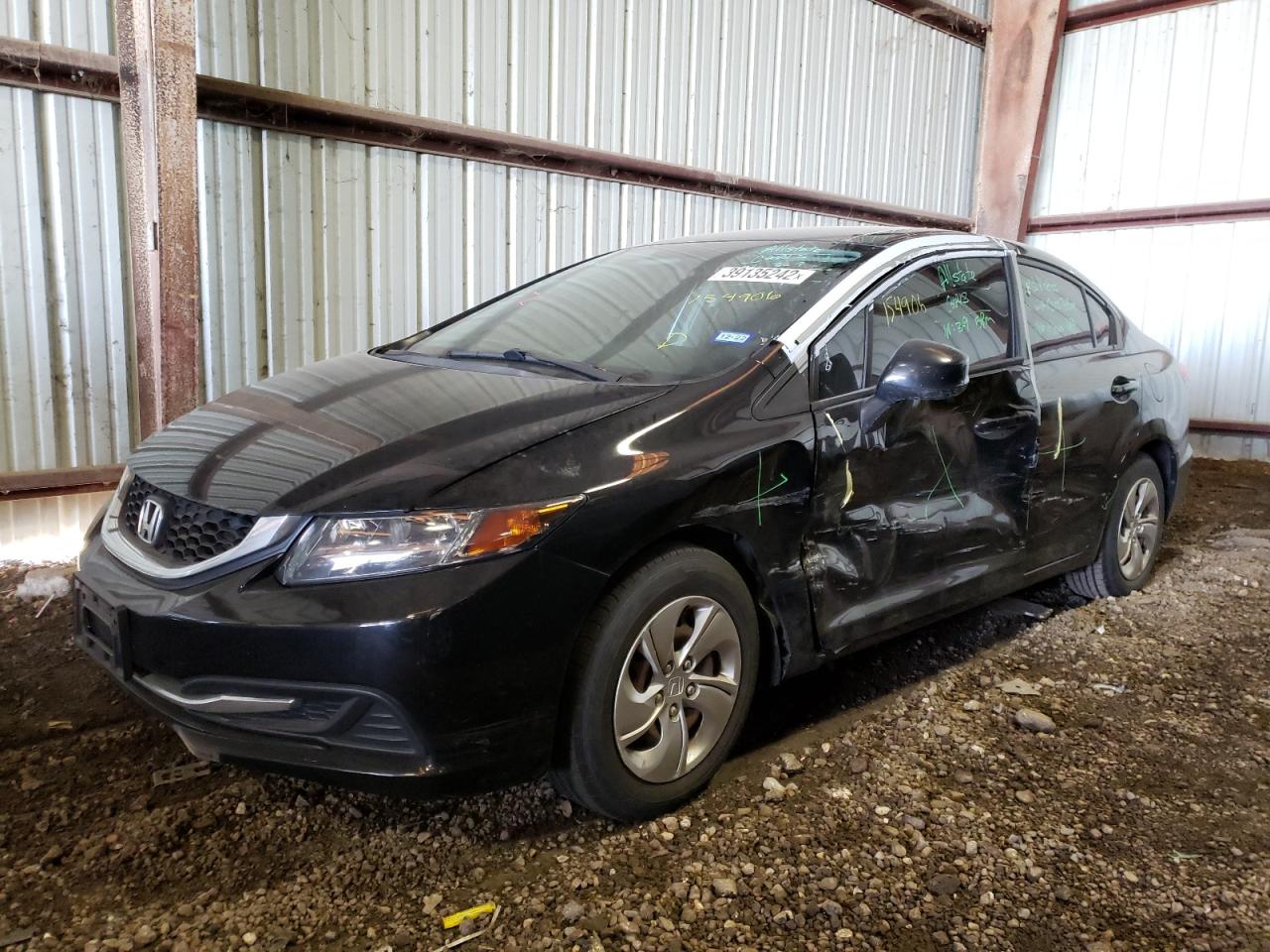 Photo 2 from auction – 2013 HONDA CIVIC LX with VIN 2HGFB2F59DH562808
