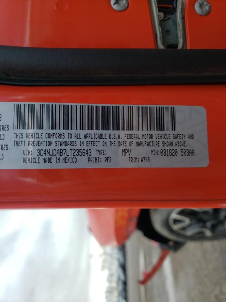 Photo 10 from auction – 2020 JEEP COMPASS SP with VIN 3C4NJDAB7LT235643