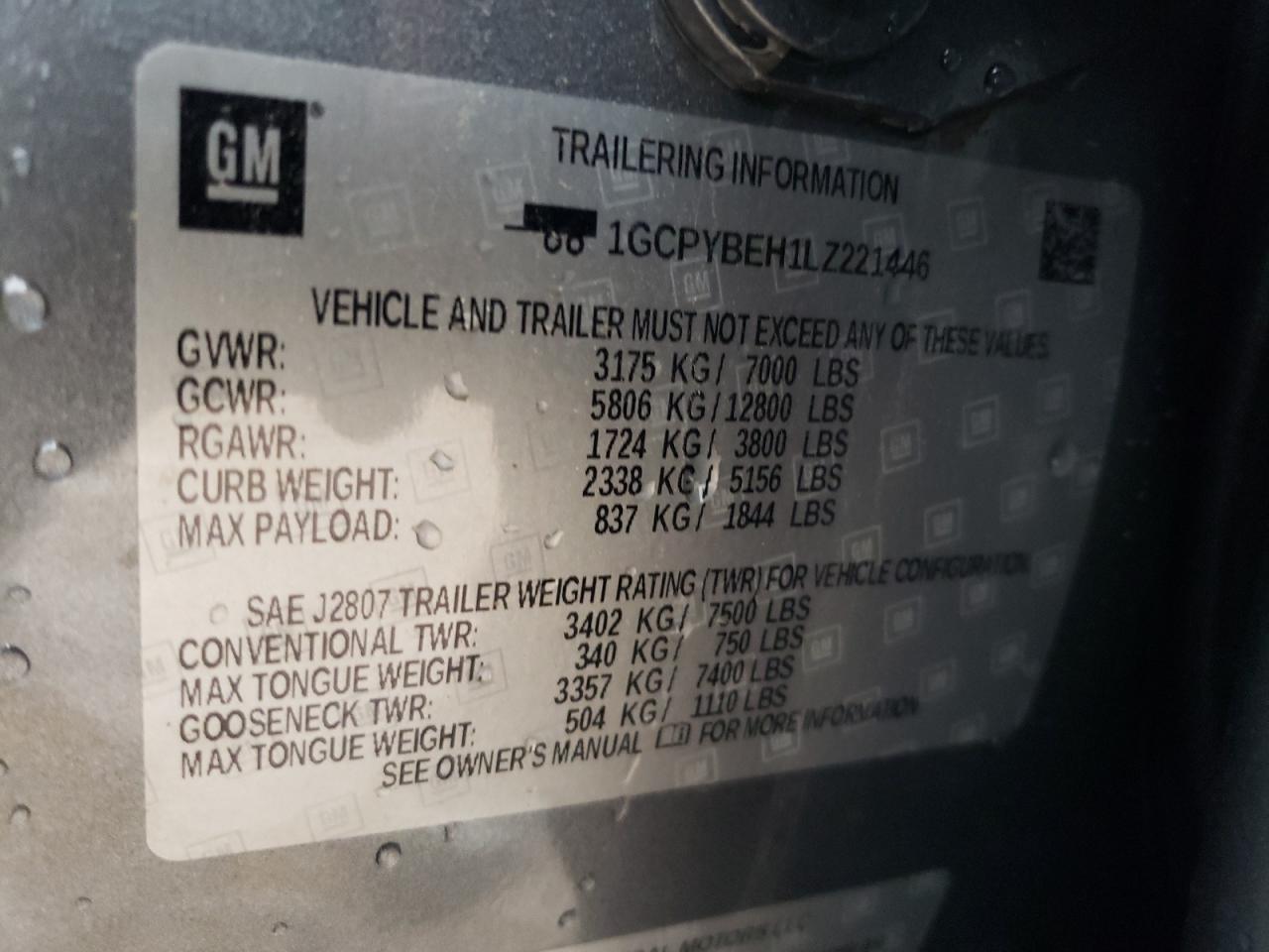 Photo 10 from auction – 2020 CHEVROLET SILVERADO with VIN 1GCPYBEH1LZ221446