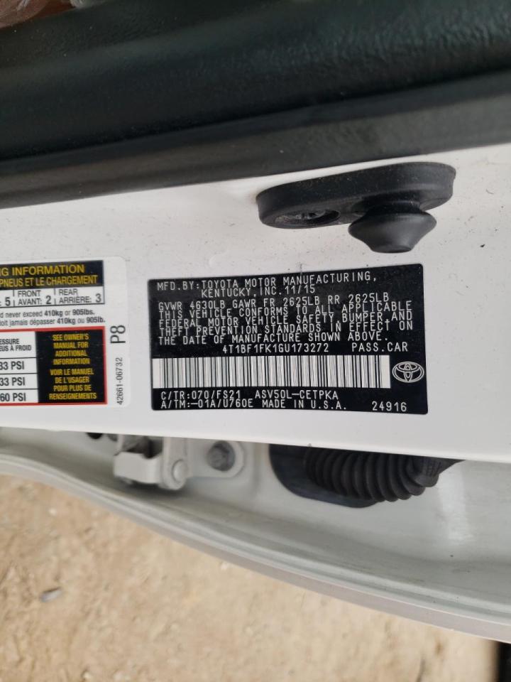 Photo 10 from auction – 2016 TOYOTA CAMRY LE with VIN 4T1BF1FK1GU173272