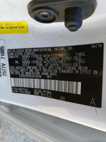 Photo 10 from auction – 2014 TOYOTA SIENNA with VIN 5TDZK3DC0ES476406