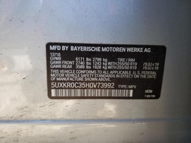 Photo 10 from auction – 2017 BMW X5 XDRIVE3 with VIN 5UXKR0C35H0V73992