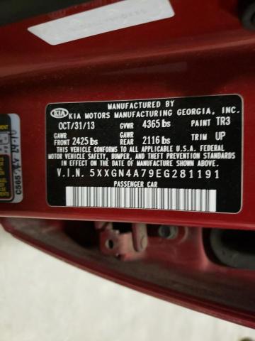 Photo 10 from auction – 2014 KIA OPTIMA EX with VIN 5XXGN4A79EG281191