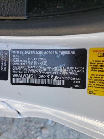 Photo 10 from auction – 2014 BMW 640 I with VIN WBALW3C51EC892816